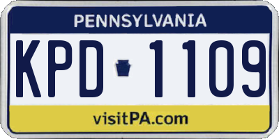 PA license plate KPD1109