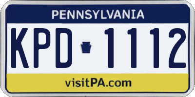 PA license plate KPD1112