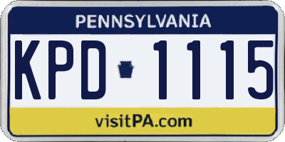 PA license plate KPD1115