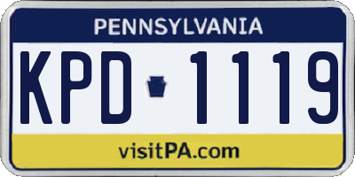 PA license plate KPD1119