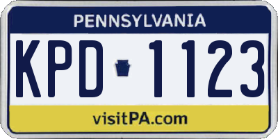 PA license plate KPD1123