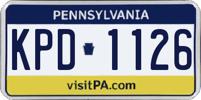PA license plate KPD1126