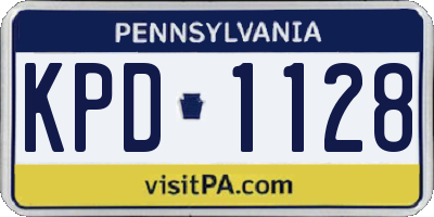 PA license plate KPD1128