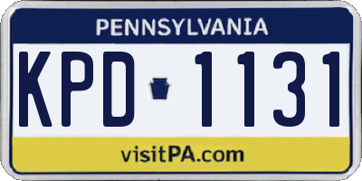PA license plate KPD1131