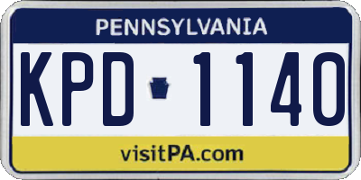 PA license plate KPD1140