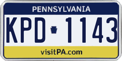PA license plate KPD1143