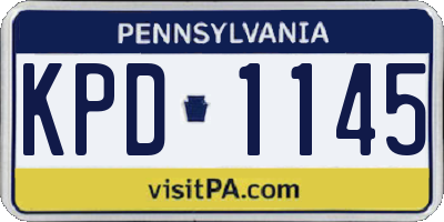 PA license plate KPD1145