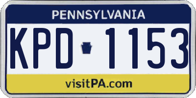 PA license plate KPD1153