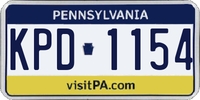 PA license plate KPD1154