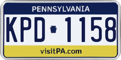 PA license plate KPD1158