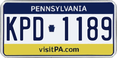 PA license plate KPD1189