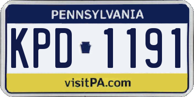PA license plate KPD1191