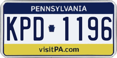 PA license plate KPD1196