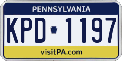 PA license plate KPD1197