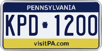 PA license plate KPD1200