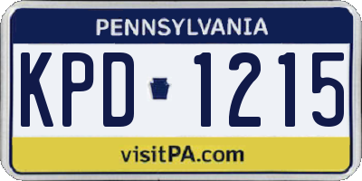 PA license plate KPD1215