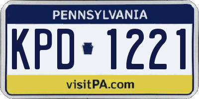 PA license plate KPD1221