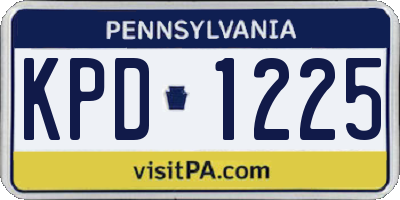 PA license plate KPD1225