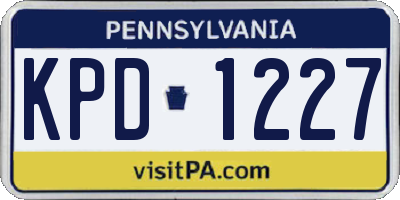 PA license plate KPD1227