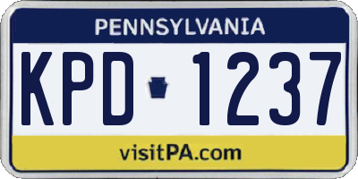 PA license plate KPD1237