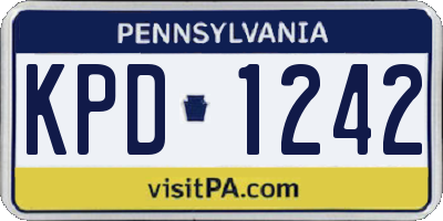 PA license plate KPD1242
