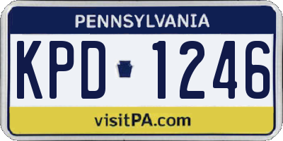 PA license plate KPD1246