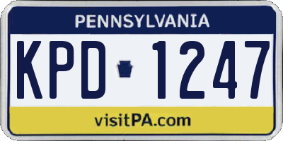 PA license plate KPD1247
