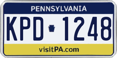 PA license plate KPD1248