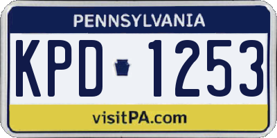 PA license plate KPD1253