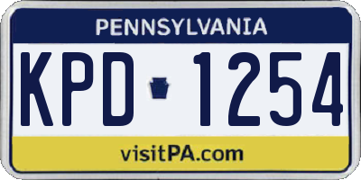 PA license plate KPD1254