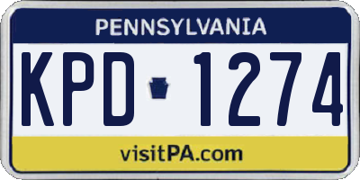 PA license plate KPD1274