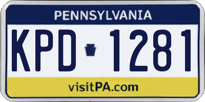 PA license plate KPD1281