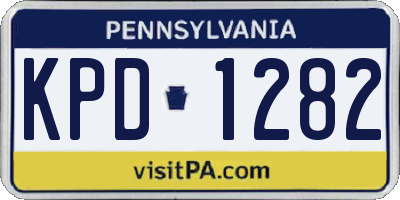 PA license plate KPD1282