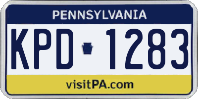 PA license plate KPD1283