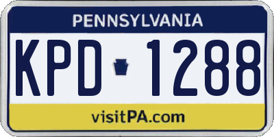 PA license plate KPD1288