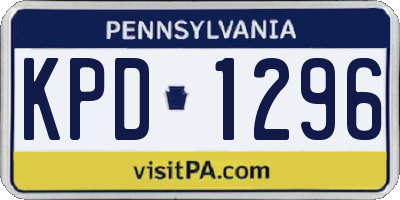PA license plate KPD1296