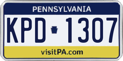 PA license plate KPD1307