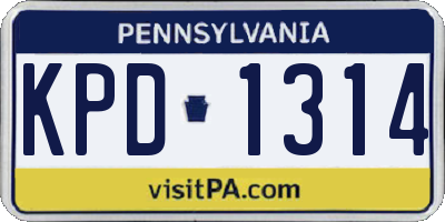 PA license plate KPD1314