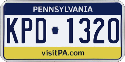 PA license plate KPD1320