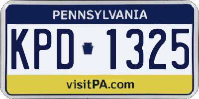 PA license plate KPD1325