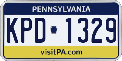 PA license plate KPD1329