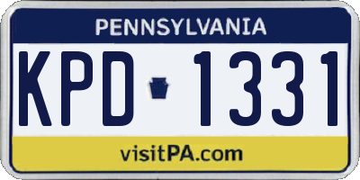 PA license plate KPD1331
