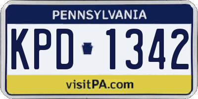 PA license plate KPD1342