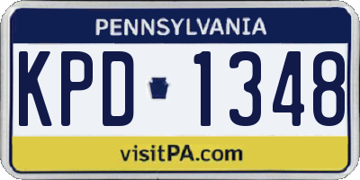 PA license plate KPD1348