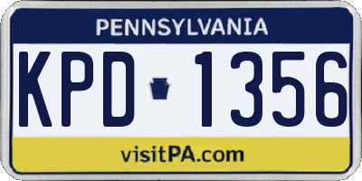 PA license plate KPD1356