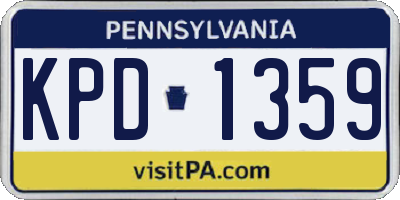 PA license plate KPD1359