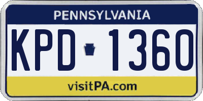 PA license plate KPD1360