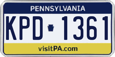 PA license plate KPD1361