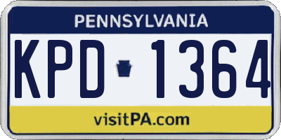 PA license plate KPD1364