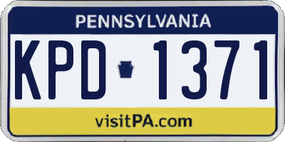 PA license plate KPD1371